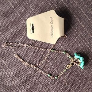 Coldwater Creek NWT Bead & Leaf Long Dangle Necklace